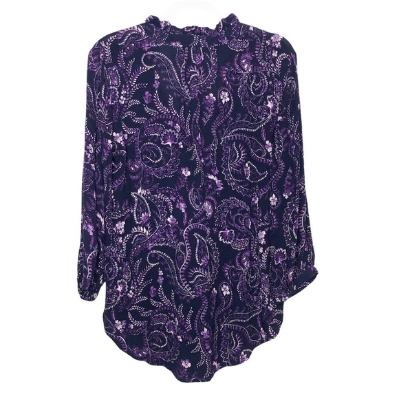 MIX By 41 Hawthorn Angola Ruffle Neck Top Purple - Picture 3 of 13
